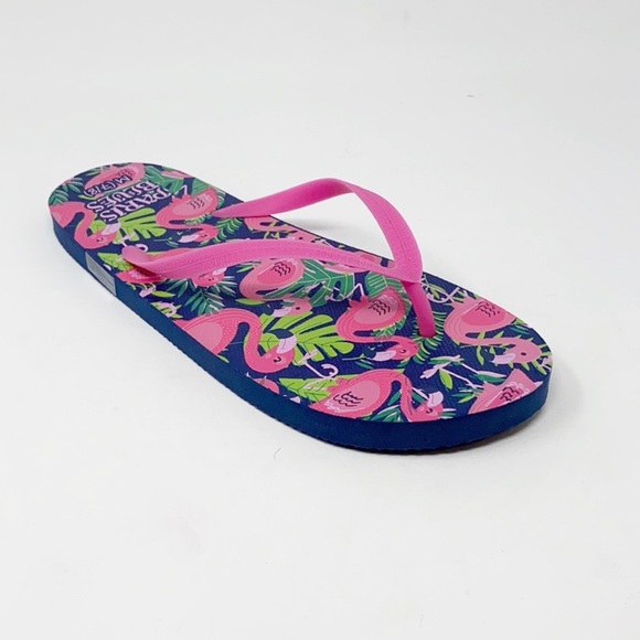 Paris Blues Pink Flamingo Flip Flops - Picture 2 of 9